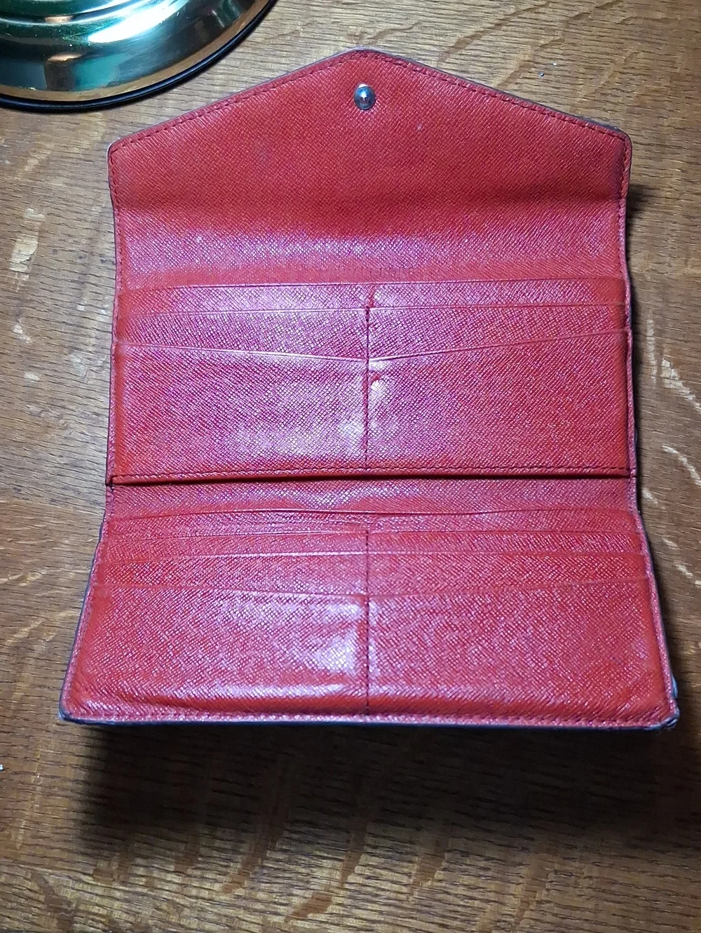 MK Logo Leather Snap Wallet